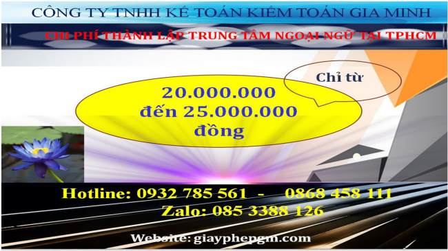 Chi phí thành lập trung tâm ngoại ngữ
