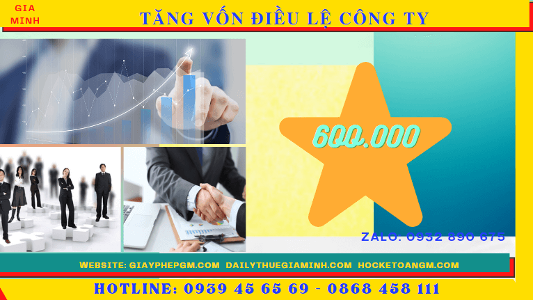 Tăng vốn điều lệ công ty 19 Chi phí dịch vụ tăng vốn điều lệ công ty