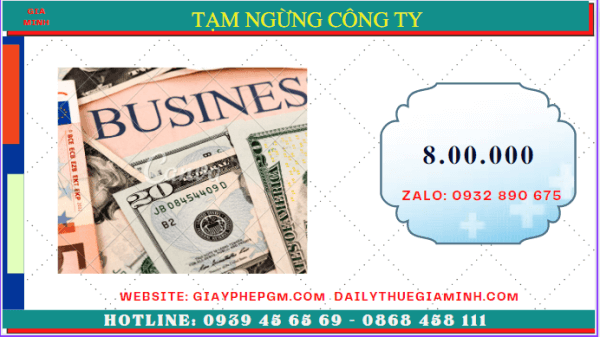 Tạm ngừng hoạt động công ty như thế nào 6 Chi phí dịch vụ tạm ngừng hoạt động doanh nghiệp