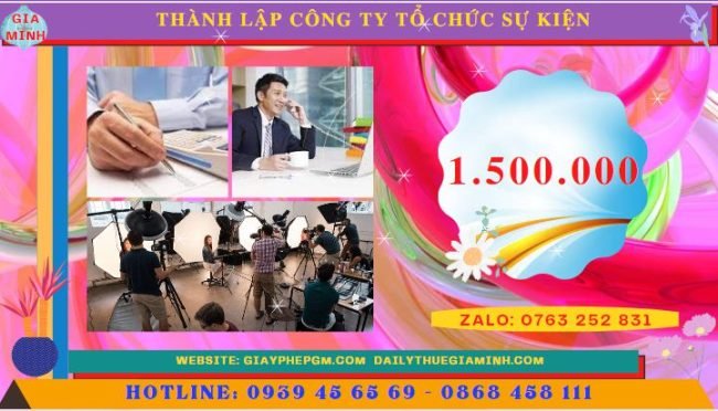 Chi phí dịch vụ mở công ty tổ chức sự kiện