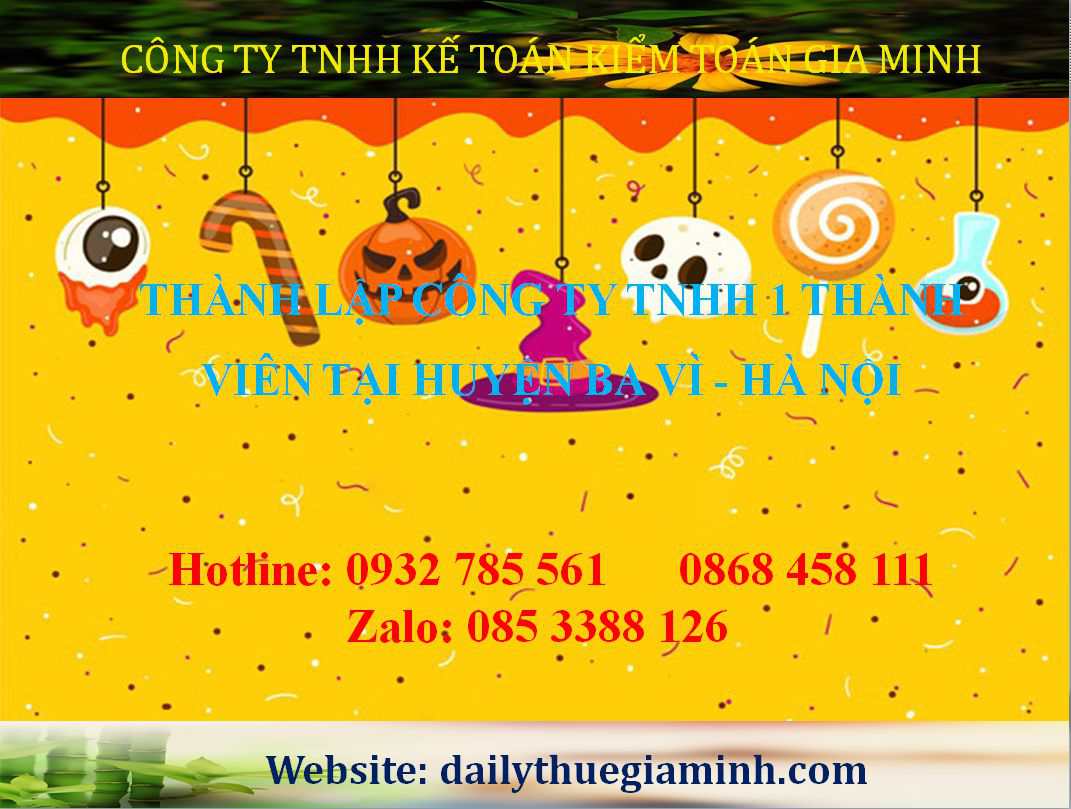 Thành lập công ty TNHH 1 thành viên Huyện Ba Vì 3 Thành lập công ty TNHH 1 thành viên Huyện Ba Vì - Hà Nội