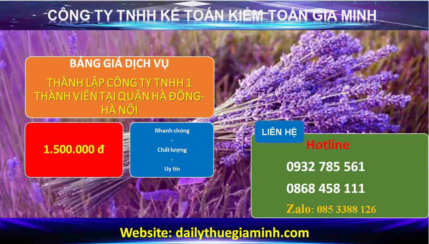 dailythuegiaminh.com thanh lap cong ty TNHH 1 thanh vien tai quan ha dong ha noi 2