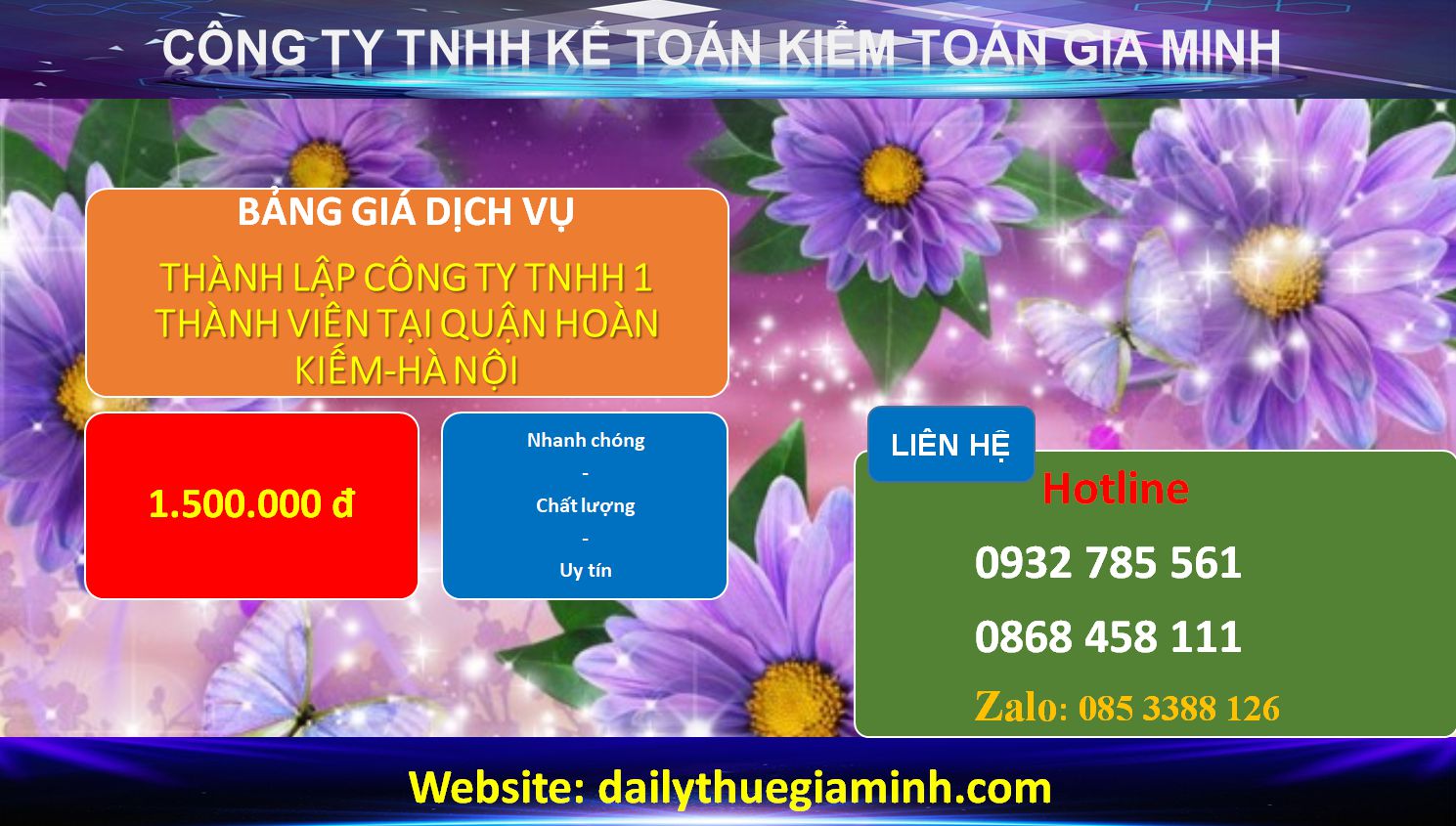 Thành lập công ty TNHH 1 thành viên Quận Hoàn Kiếm - Hà Nội 5 Chi phí Thành lập công ty TNHH 1 thành viên Quận Hoàn Kiếm
