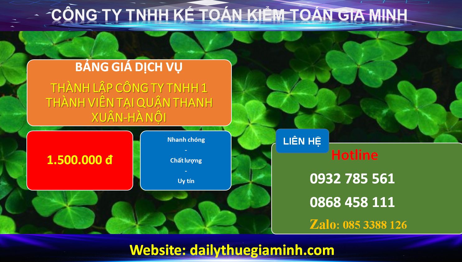 Thành lập công ty TNHH 1 thành viên Quận Thanh Xuân 10 Chi phí Thành lập công ty TNHH 1 thành viên Quận Thanh Xuân - Hà Nội