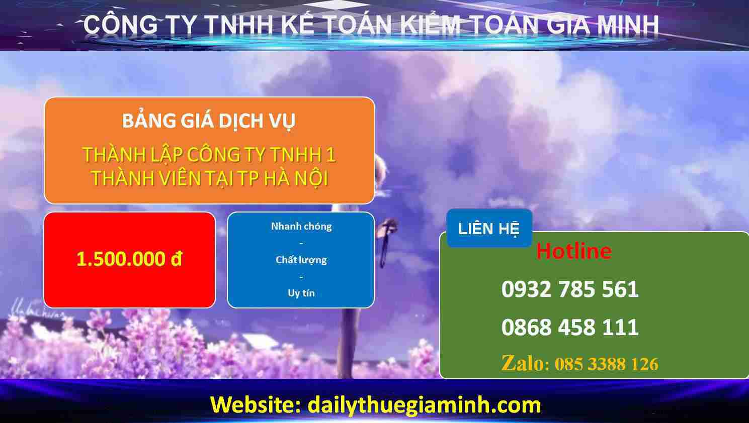 Kinh nghiệm thành lập công ty TNHH 1 thành viên TP Hà Nội 4 Chi phí Thành lập công ty TNHH 1 thành viên TP Hà Nội