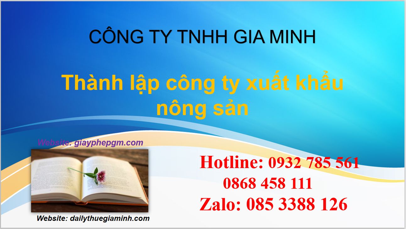 Thành lập công ty xuất khẩu nông sản – Thủ tục chi tiết, pháp lý rõ ràng 12 Dịch vụ thành lập công ty xuất khẩu nông sản