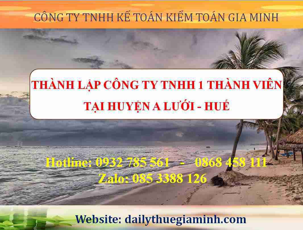 Thành lập công ty TNHH 1 thành viên Huyện A Lưới – Huế: Hướng dẫn chi tiết 2025 4 Thủ tục thành lập công ty TNHH 1 thành viên Huyện A Lưới - Huế