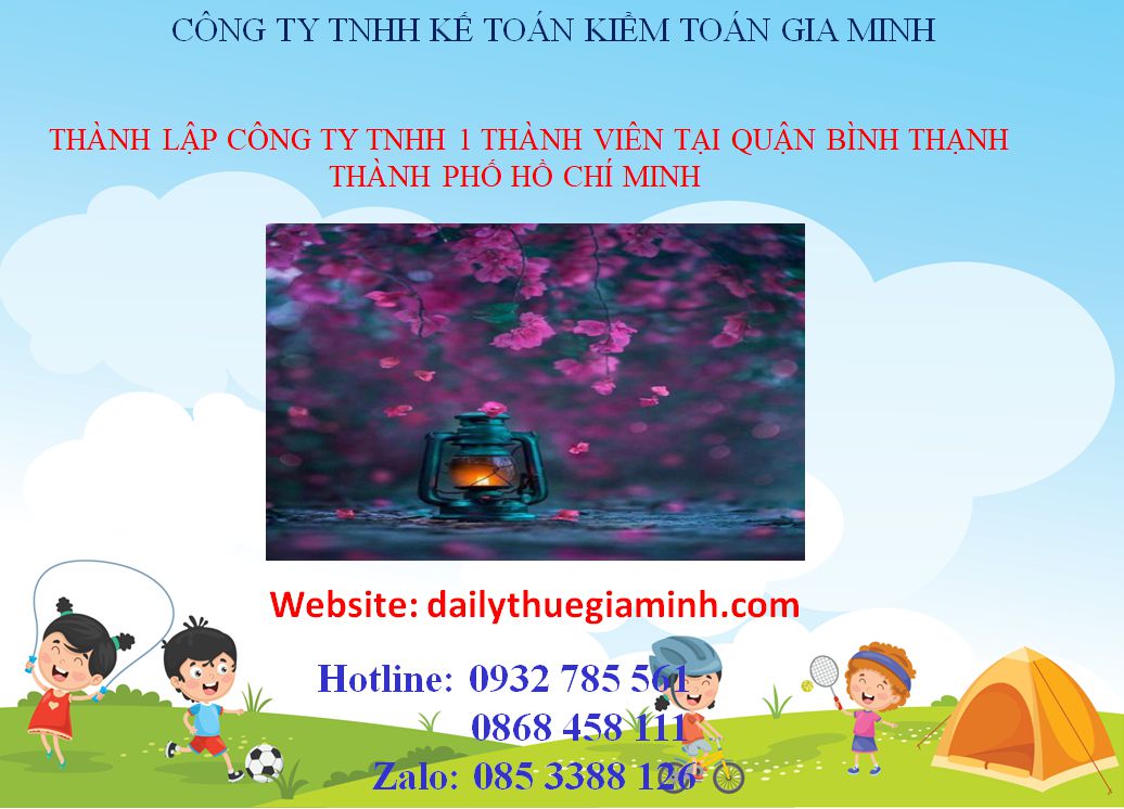Thành lập công ty TNHH 1 thành viên Quận Bình Thạnh - TPHCM 3 Thành lập công ty TNHH 1 thành viên Quận Bình Thạnh - TPHCM
