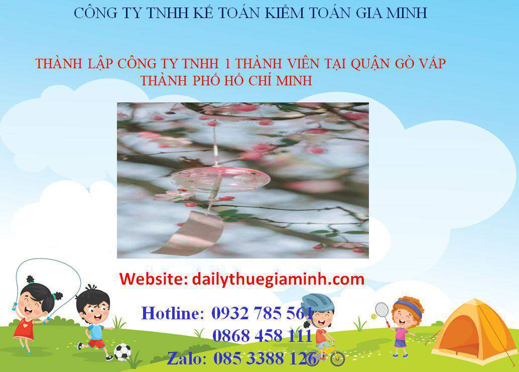 Thành lập công ty TNHH 1 thành viên Quận Gò Vấp - TPHCM 3 Thành lập công ty TNHH 1 thành viên Quận Gò Vấp - TPHCM