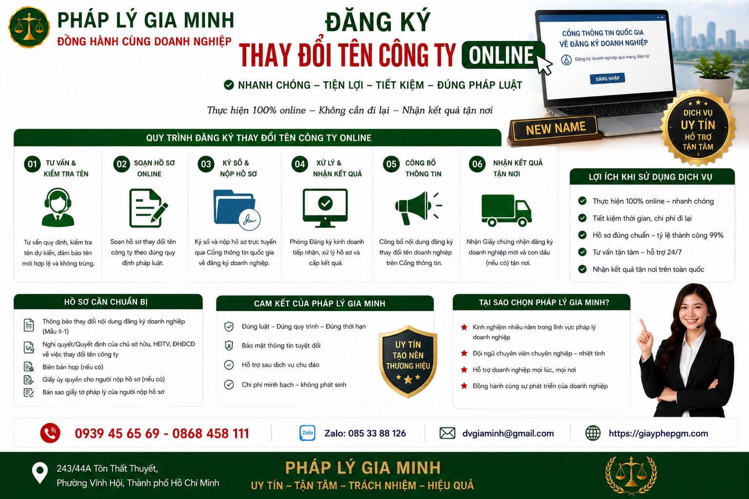 Thủ tục thay đổi tên doanh nghiệp theo quy định mới nhất 19 Đăng ký thay đổi tên công ty online