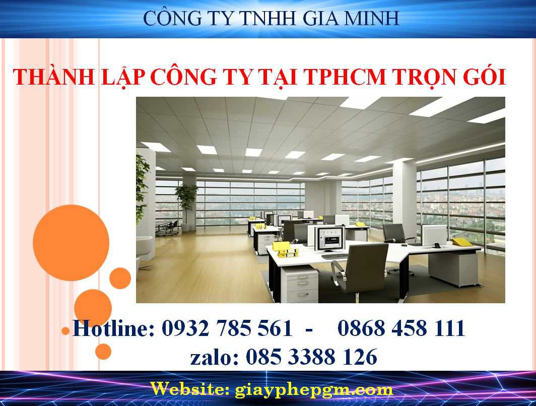 dịch vụ thành lập doanh nghiệp tại TPHCM trọn gói