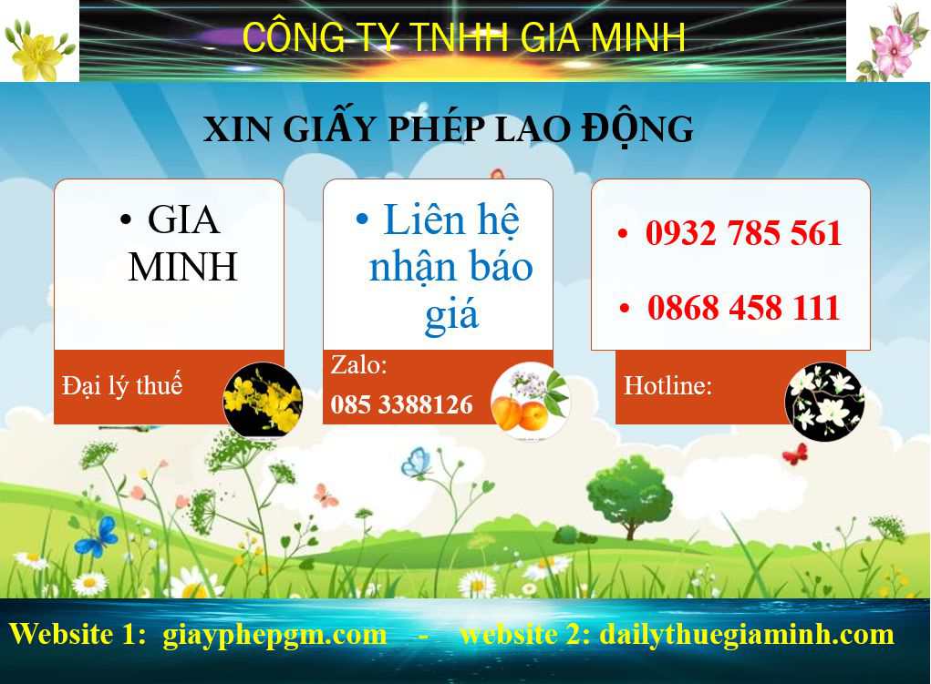 Điều kiện, thủ tục, hồ sơ xin giấy phép lao động 6 Chi phí trọn gói xin giấy phép lao động