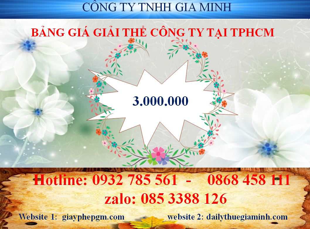 Chi phí giải thể công ty tại TPHCM