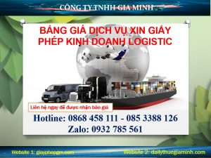 Giấy phép kinh doanh logistic 10 Bảng giá giấy phép kinh doanh logistic