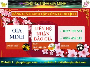 Thành lập công ty du lịch 6 Bảng giá đăng ký kinh doanh công ty du lịch