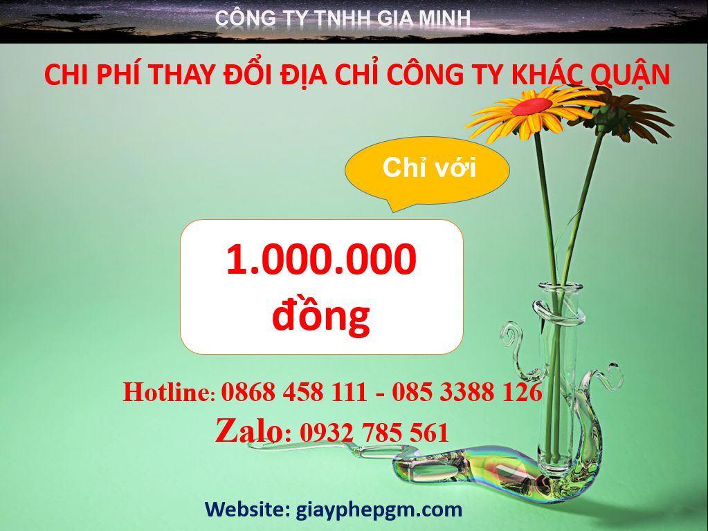 Thay đổi địa chỉ công ty khác quận tại Thành Phố Thủ Đức - TPHCM 5 Chi phí thay đổi địa chỉ doanh nghiệp khác quận tại Thành Phố Thủ Đức - TPHCM
