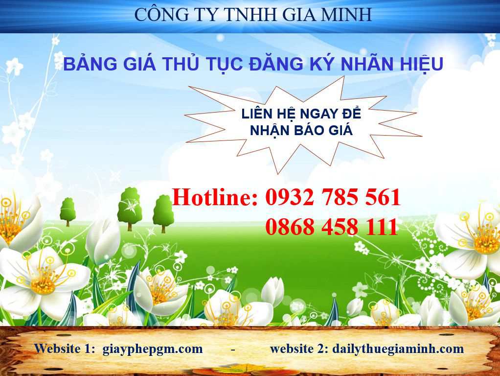 Thủ tục đăng ký nhãn hiệu 6 Chi phí đăng ký nhãn hiệu trọn gói