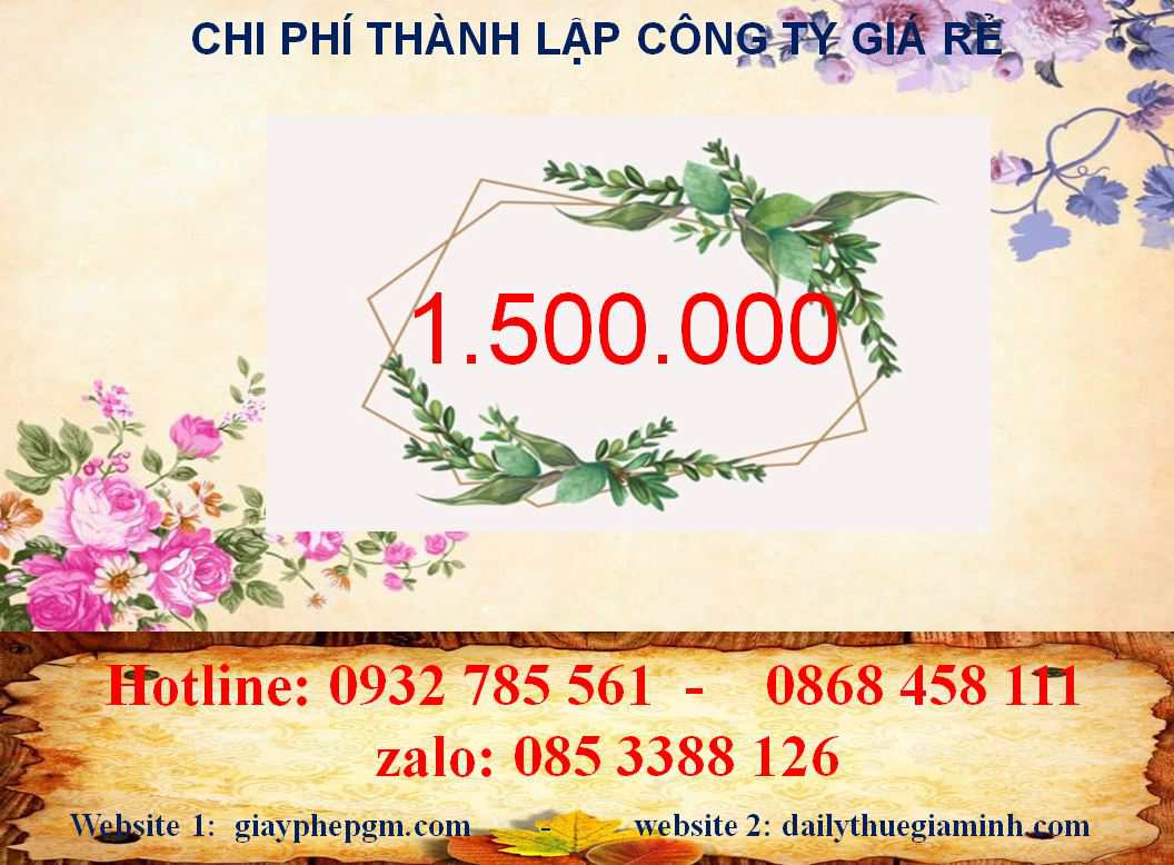 Thành lập công ty giá rẻ 15 Chi phí thành lập công ty giá rẻ