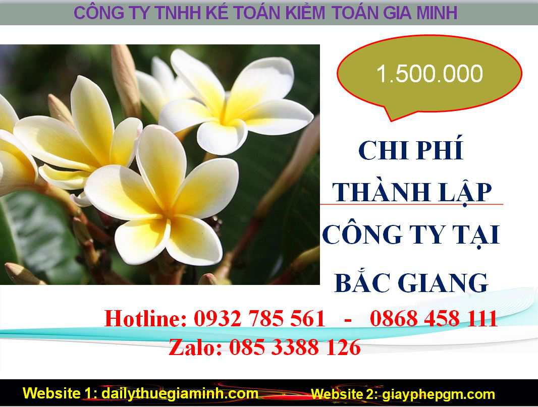 Thành lập công ty giá rẻ tại Bắc Giang 5 chi phí thành lập công ty giá rẻ tại bắc giang