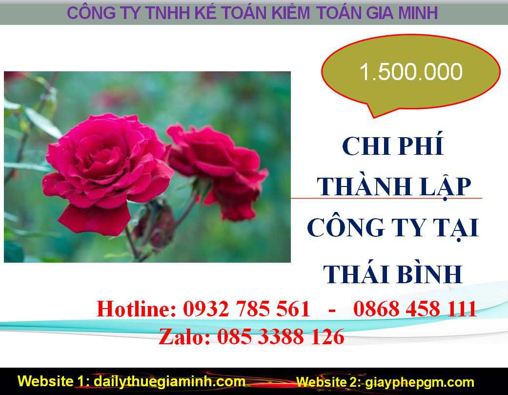 Thành lập công ty giá rẻ tại Thái Bình 5 Chi phí thành lập doanh nghiệp giá rẻ tại Thái Bình