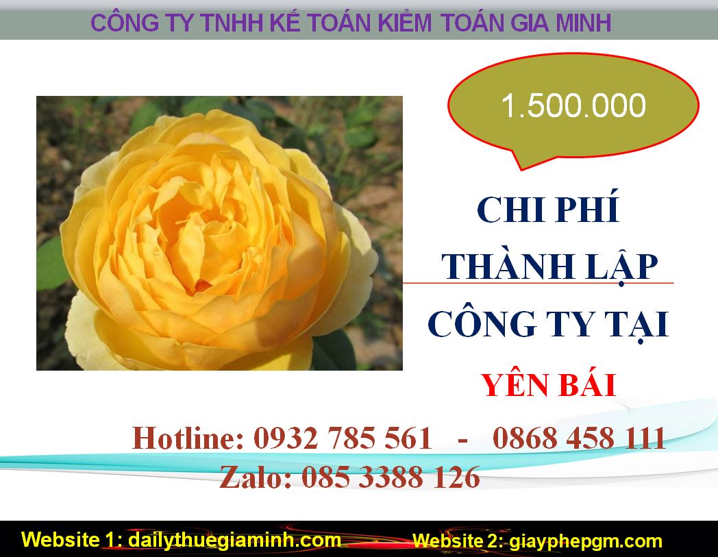Thành lập công ty giá rẻ tại Yên Bái 5 Chi phí thành lập doanh nghiệp giá rẻ tại Yên Bái