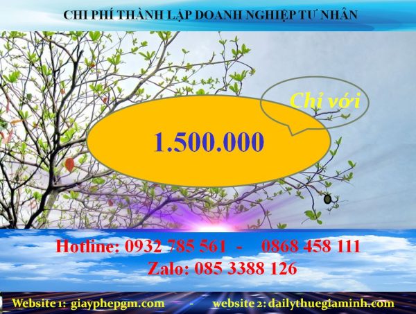 Thủ tục thành lập doanh nghiệp tư nhân 13 Chi phí thành lập doanh nghiệp tư nhân