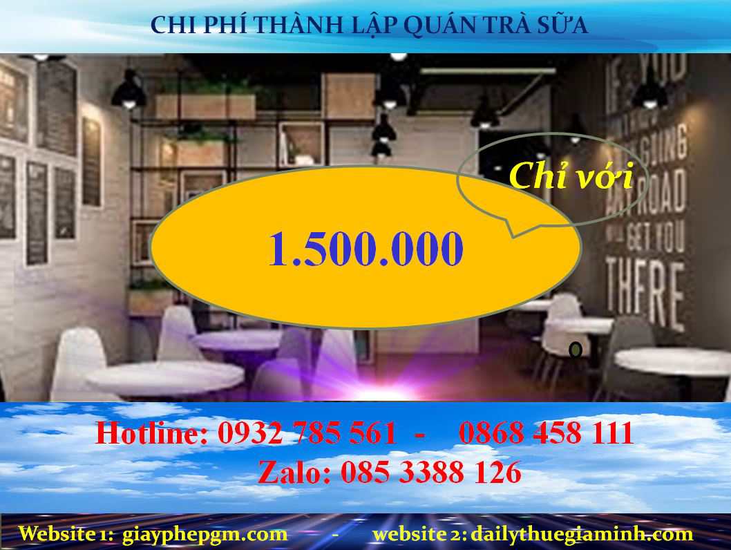 Chi phí xin giấy phép kinh doanh quán trà sữa