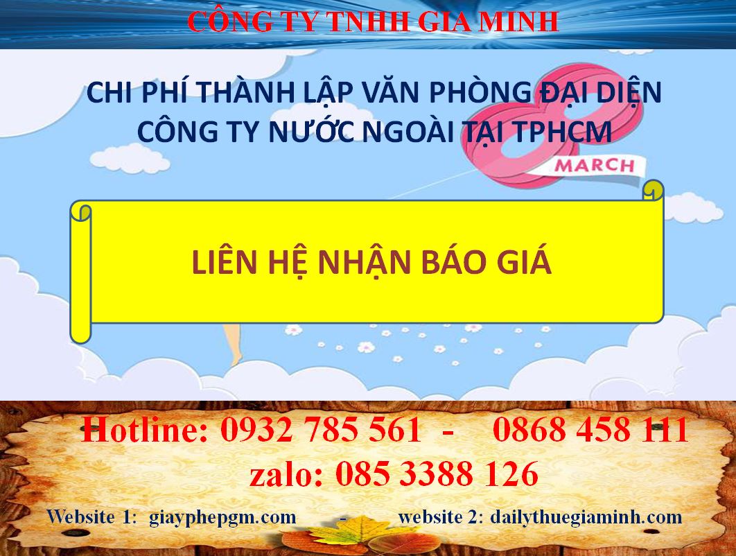 Chi phí thành lập văn phòng đại diện nước ngoài tại TPHCM