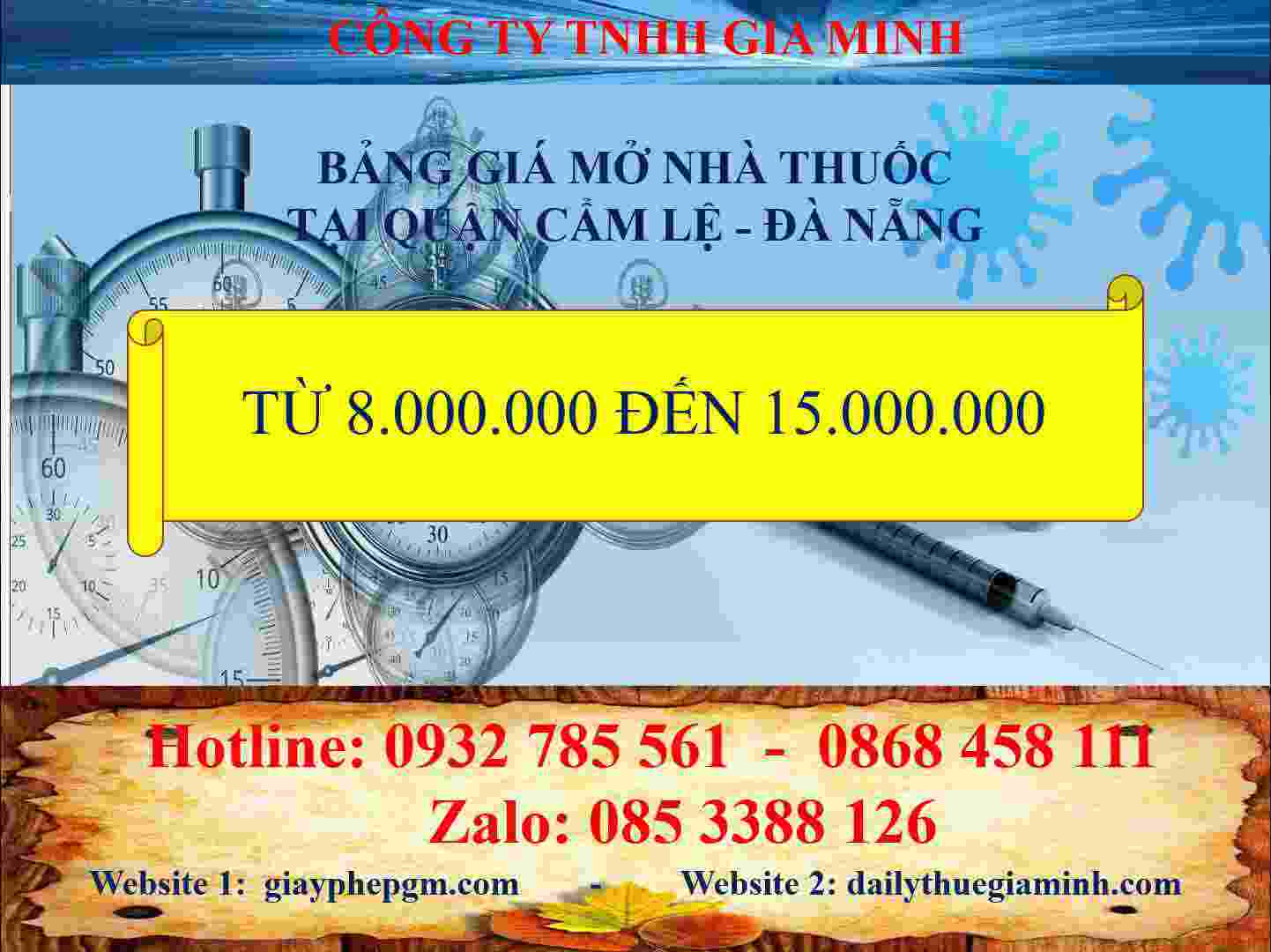 Dịch vụ mở nhà thuốc tại Quận Cẩm Lệ - Đà Nẵng 4 Phí dịch vụ xin giấy chứng nhận đủ điều kiện kinh doanh dược tại Quận Cẩm Lệ