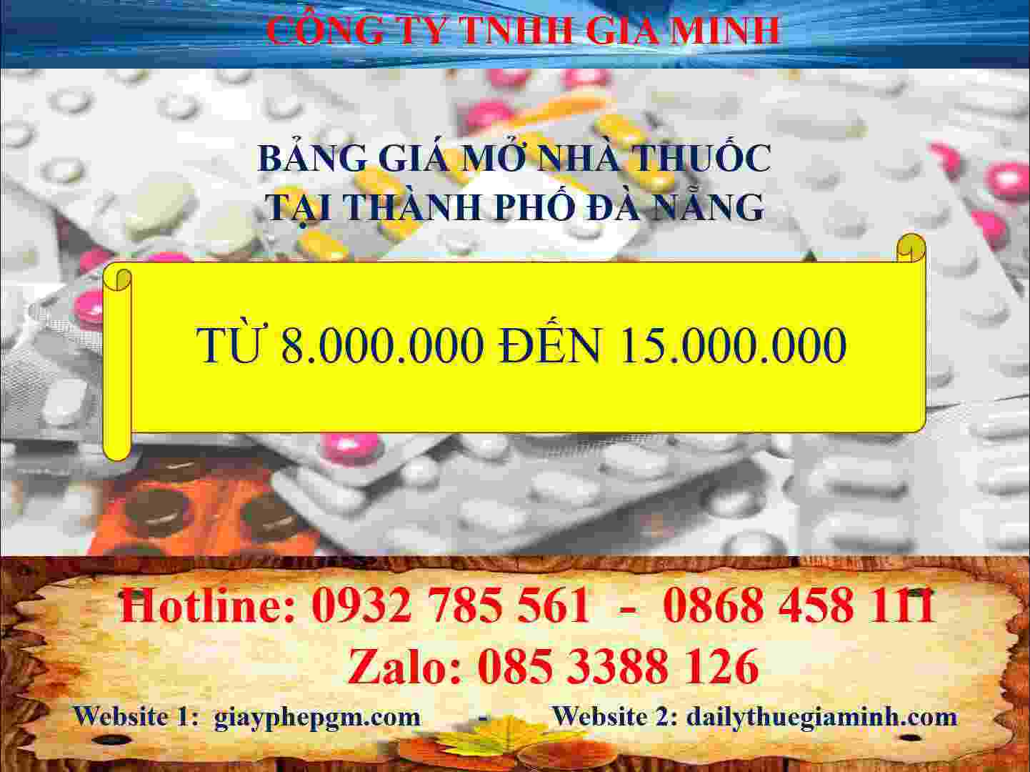 Dịch vụ mở nhà thuốc tại thành phố Đà Nẵng 5 Phí dịch vụ xin giấy chứng nhận đủ điều kiện kinh doanh dược tại thành phố Đà Nẵng
