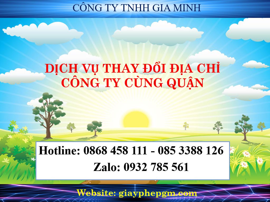 Thay đổi địa chỉ công ty 9 Thủ tục Thay đổi địa chỉ công ty