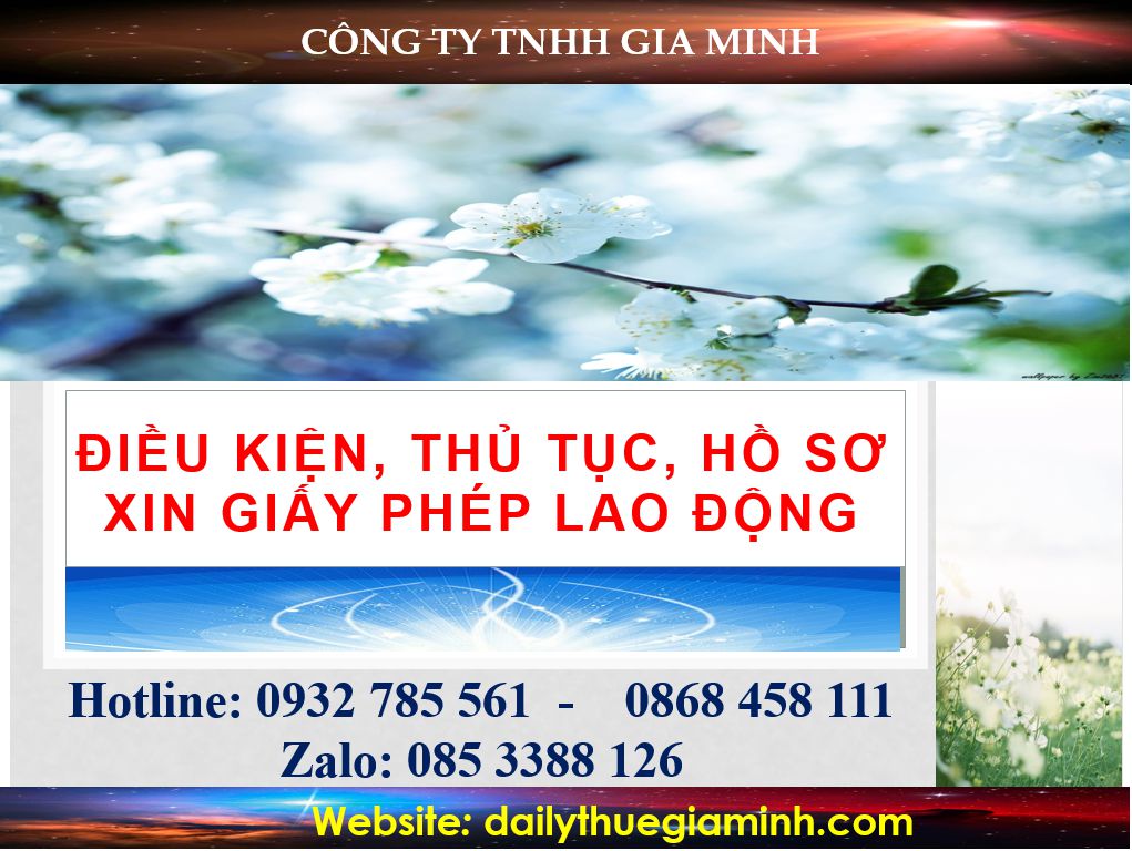 Điều kiện, thủ tục, hồ sơ xin giấy phép lao động 1 Điều kiện, thủ tục, hồ sơ xin giấy phép lao động