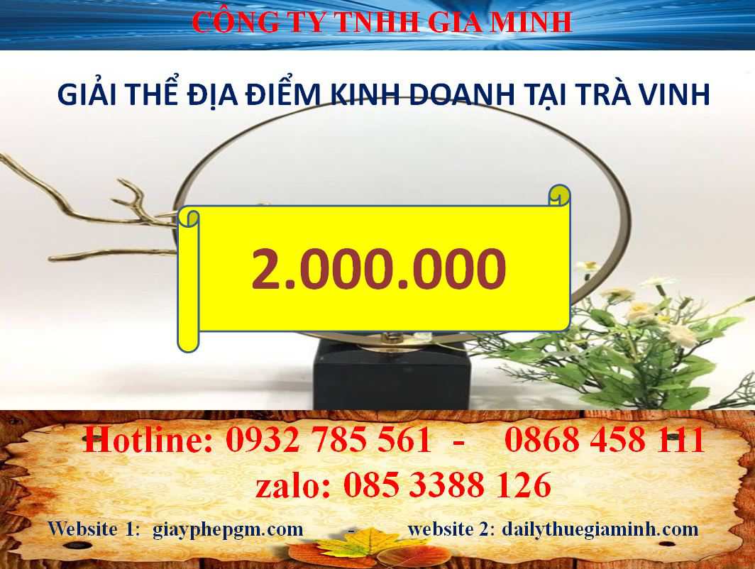 GIẢI THỂ ĐỊA ĐIỂM KINH DOANH TẠI TRÀ VINH 5 Chi phí giải thể địa điểm kinh doanh tại Trà Vinh