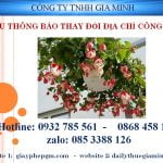 Mẫu thông báo thay đổi địa chỉ công ty 7 thông báo thay đổi địa chỉ công ty