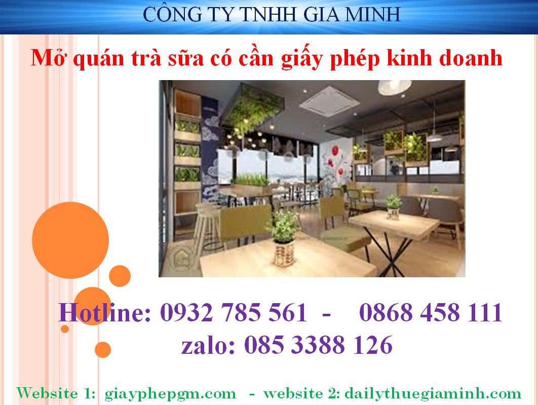 Mở quán trà sữa có cần giấy phép kinh doanh 2 Mở quán trà sữa có cần giấy phép kinh doanh
