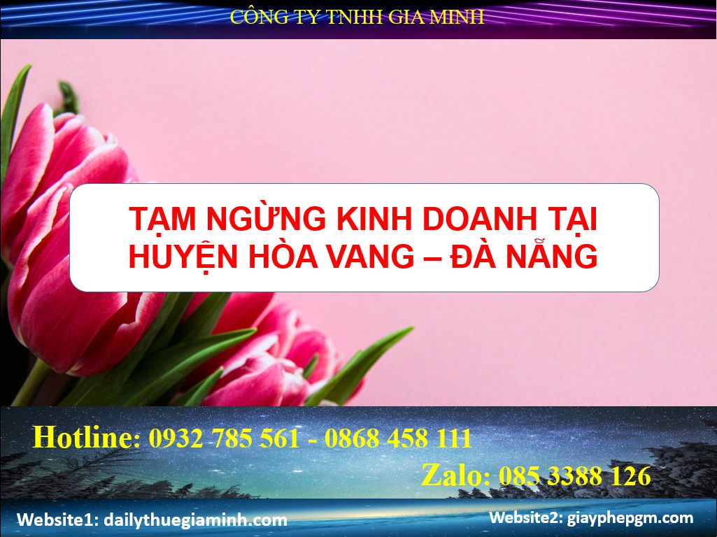 Tạm ngừng kinh doanh tại Huyện Hòa Vang 4 Dịch vụ Tạm ngừng kinh doanh tại Huyện Hòa Vang - Đà Nẵng