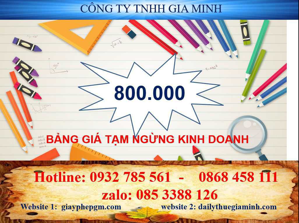 Tạm ngừng kinh doanh tại Huyện Hòa Vang 5 Bảng giá tạm dừng kinh doanh tại Huyện Hòa Vang - Đà Nẵng