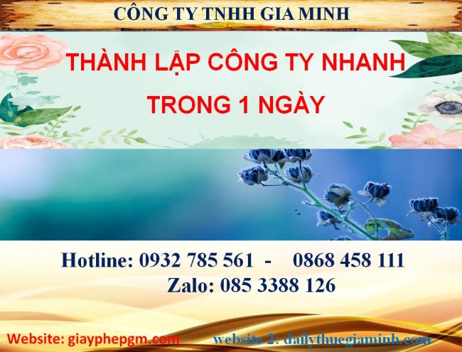 Thành lập công ty nhanh chỉ 1 ngày 11 Thành lập công ty nhanh