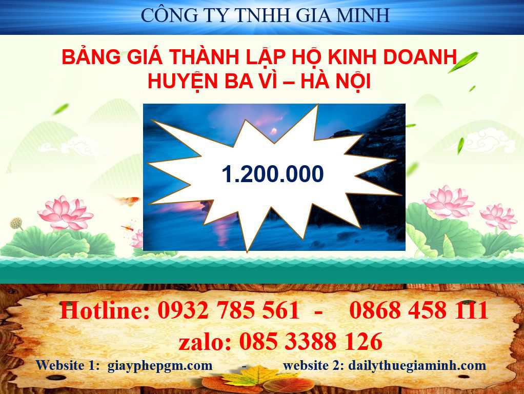 Thành lập hộ kinh doanh tại Huyện Ba Vì - Hà Nội 4 Thành lập hộ kinh doanh cá thể tại Huyện Ba Vì - Hà Nội