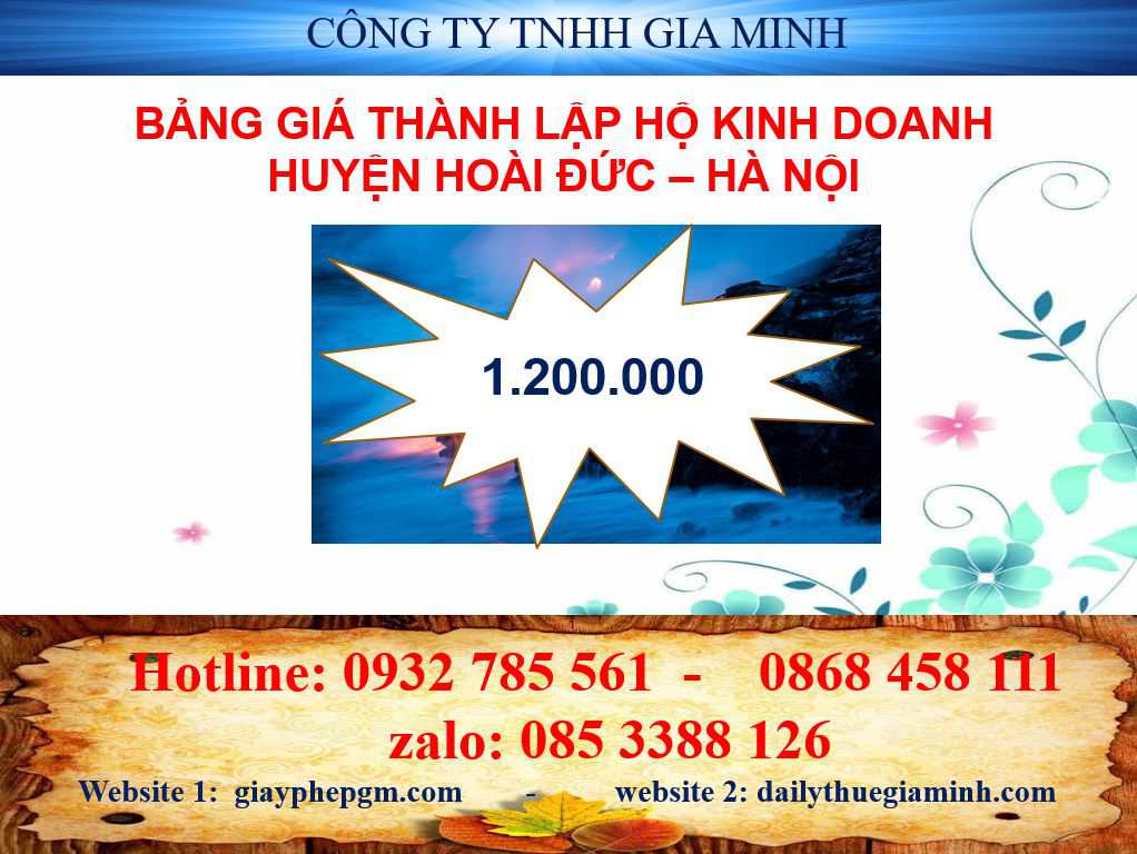 Thành lập hộ kinh doanh tại Huyện Hoài Đức - Hà Nội 4 Thành lập hộ kinh doanh cá thể tại Huyện Hoài Đức
