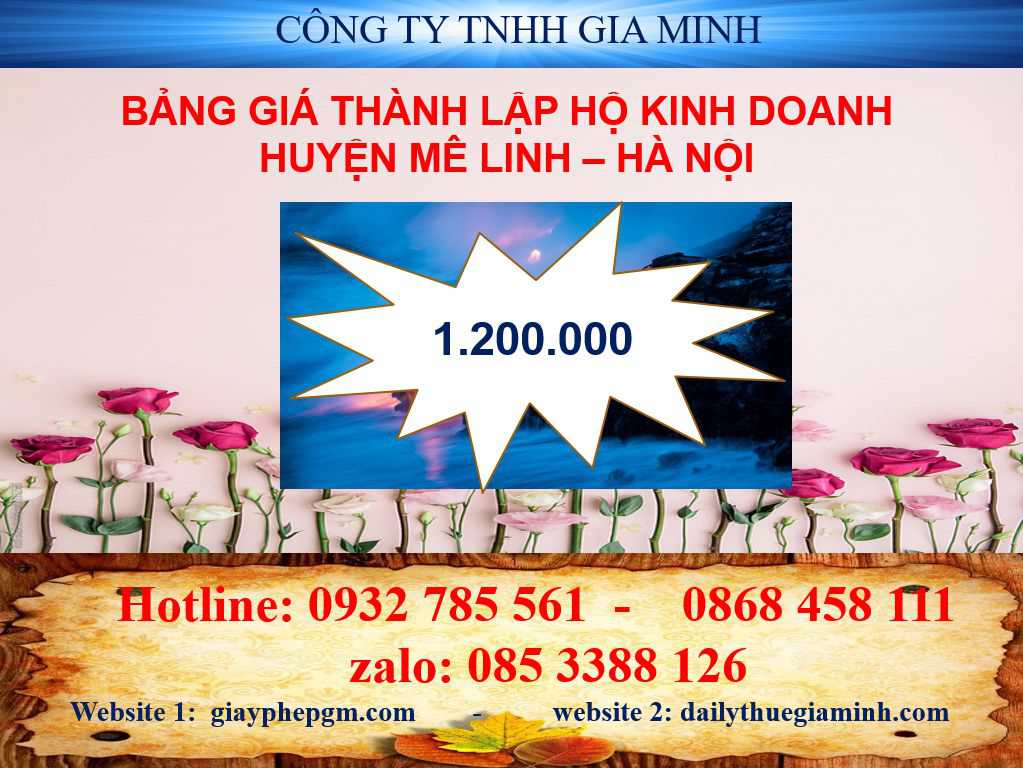 Thành lập hộ kinh doanh tại Huyện Mê Linh - Hà Nội 4 Thành lập hộ kinh doanh cá thể tại Huyện Mê Linh - Hà Nội
