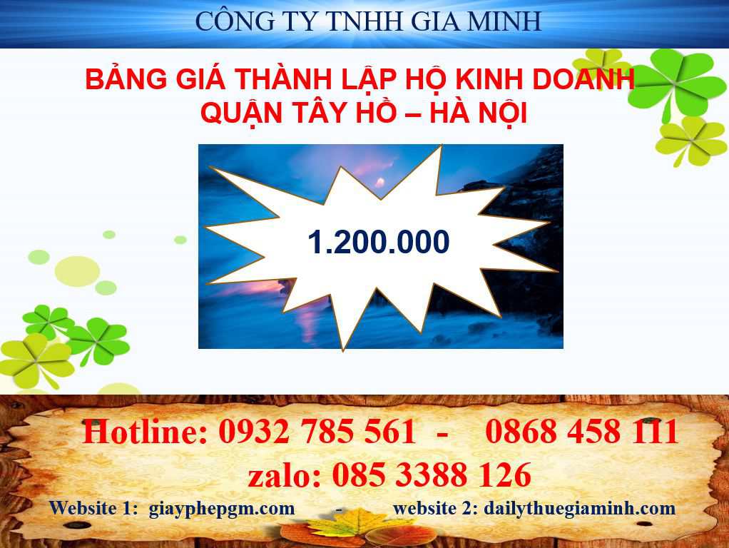 Thành lập hộ kinh doanh tại Quận Tây Hồ - Hà Nội 4 Thành lập hộ kinh doanh cá thể tại Quận Tây Hồ - Hà Nội