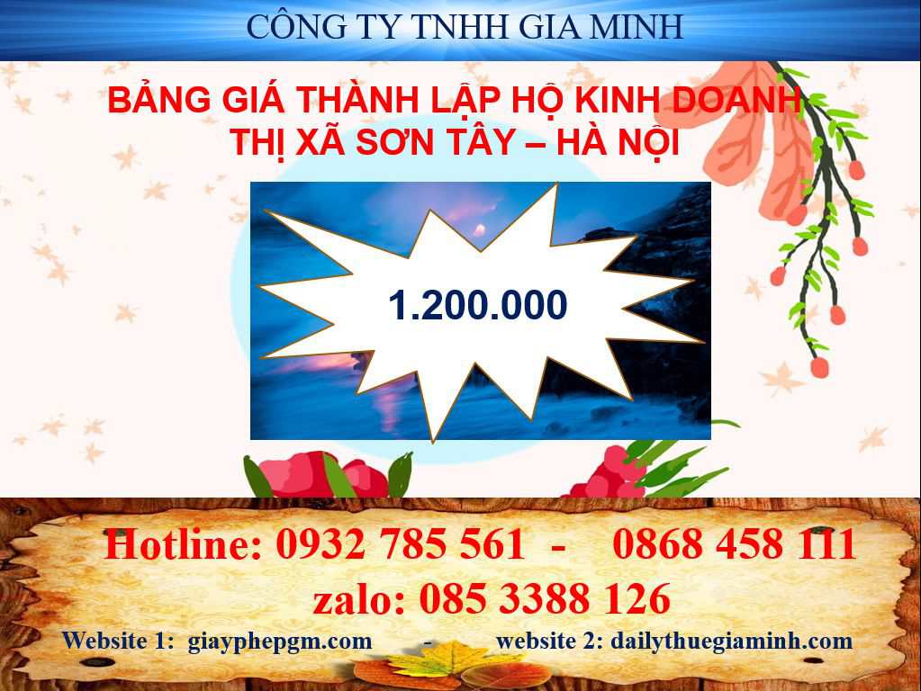 Thành lập hộ kinh doanh tại Thị xã Sơn Tây - Hà Nội 4 Thành lập hộ kinh doanh cá thể tại Thị xã Sơn Tây - Hà Nội