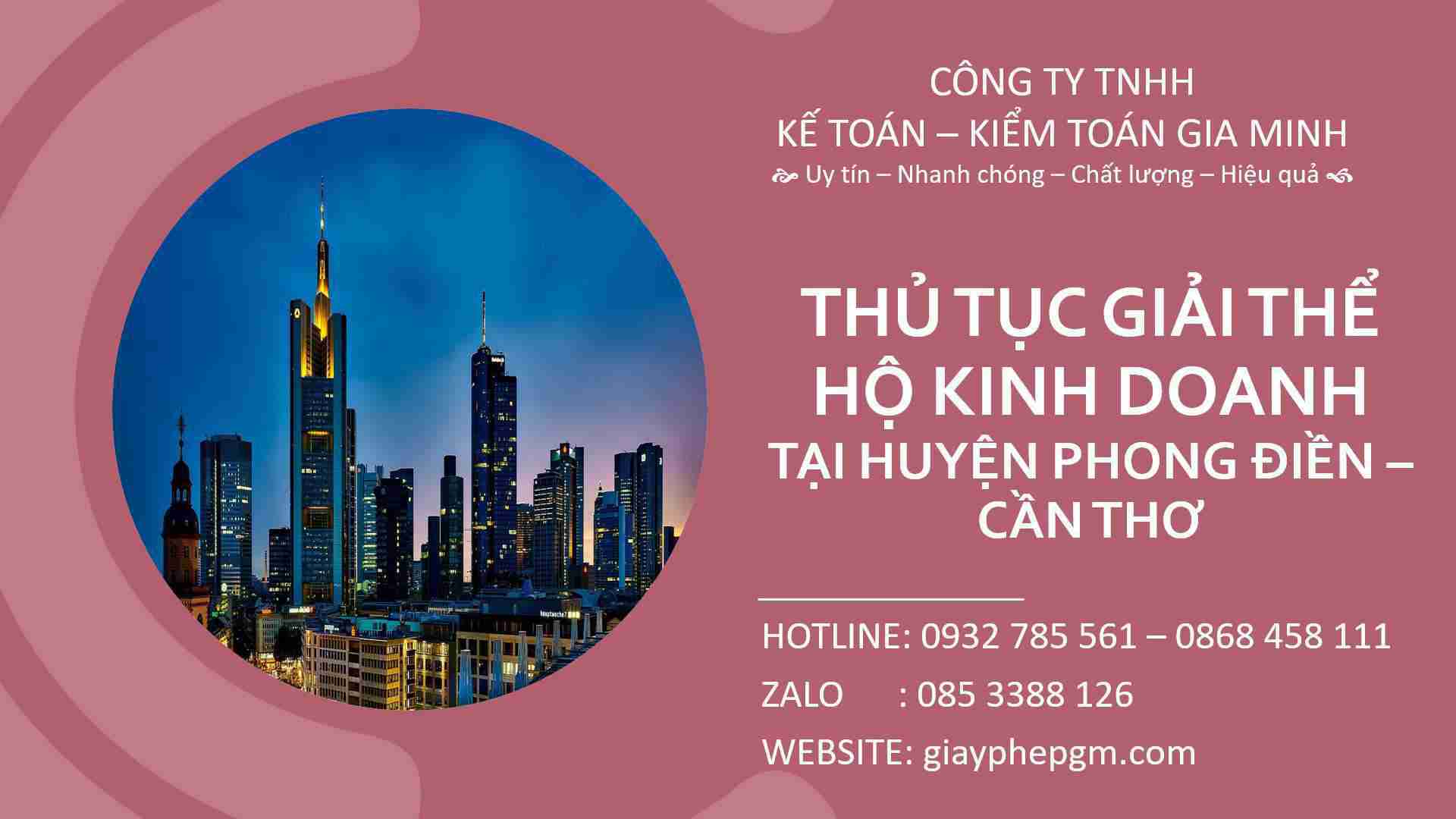 Thủ tục giải thể hộ kinh doanh tại Huyện Phong Điền – Cần Thơ: Hướng dẫn chi tiết và đầy đủ nhất 3 giải thể hộ kinh doanh cá thể tại Huyện Phong Điền - Cần Thơ