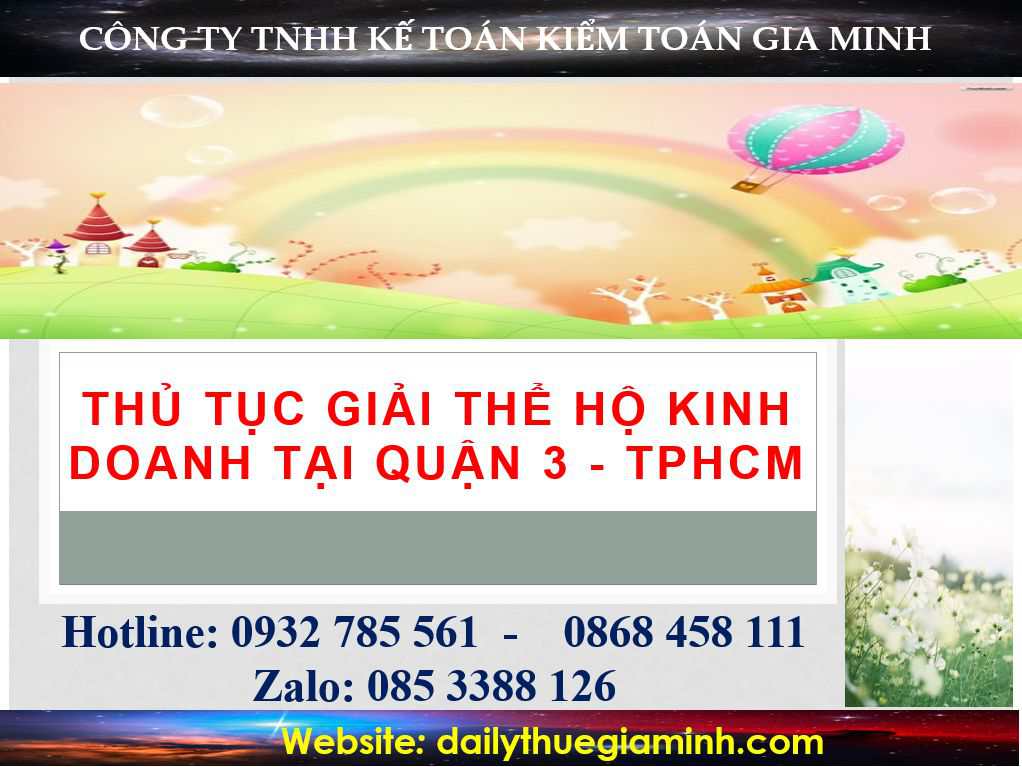 giải thể hộ kinh doanh cá thể Quận 3 - TPHCM