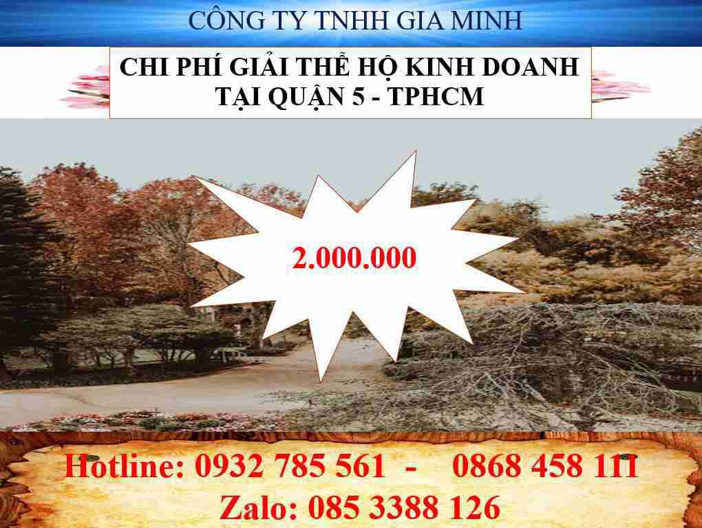 Thủ tục giải thể hộ kinh doanh tại Quận 5 - TPHCM 4 chi phí giải thể hộ kinh doanh tại Quận 5 - TPHCM