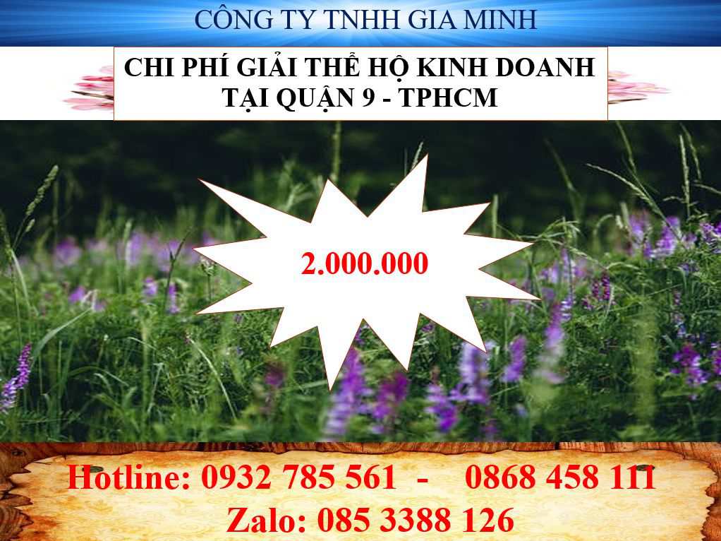 Thủ tục giải thể hộ kinh doanh tại Quận 9 - TPHCM 4 chi phí giải thể hộ kinh doanh tại Quận 9 - TPHCM