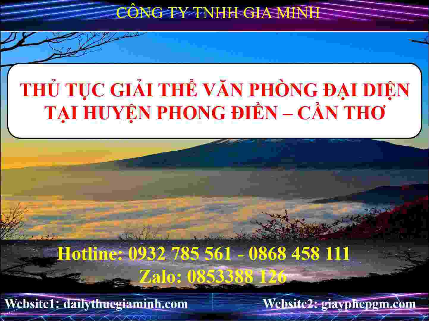 Thủ tục giải thể văn phòng đại diện tại Huyện Phong Điền - Cần Thơ 4 Thủ tục giải thể văn phòng đại diện tại Huyện Phong Điền