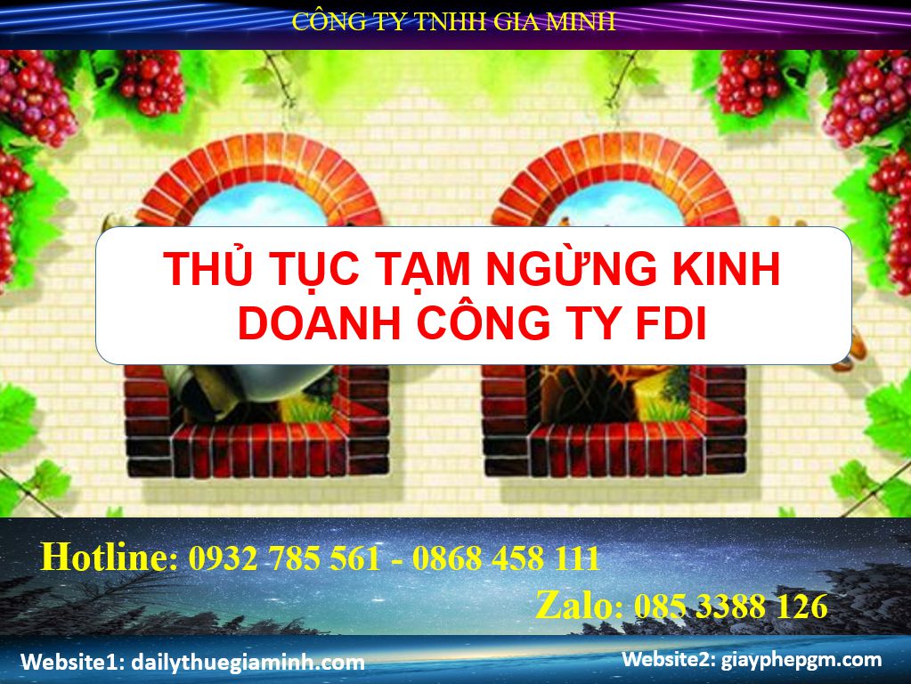 Thủ tục tạm ngừng kinh doanh công ty FDI 13 Tạm ngừng kinh doanh công ty FDI