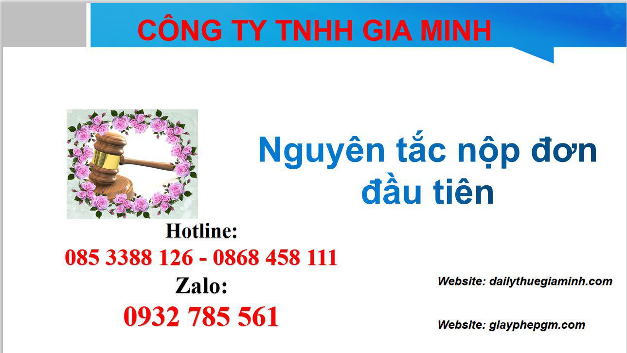 Thủ tục nộp đơn đầu tiên